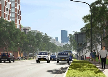 Artist impression of future Woodville Road development